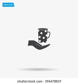 Vector icon hand hold coffee cup