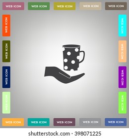 Vector icon hand hold coffee cup
