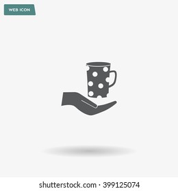 Vector icon hand hold coffee cup