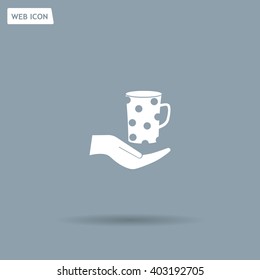 Vector icon hand hold coffee cup