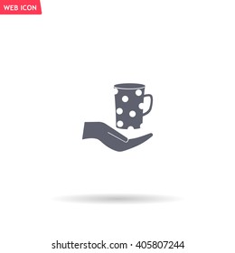 Vector icon hand hold coffee cup
