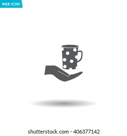 Vector icon hand hold coffee cup