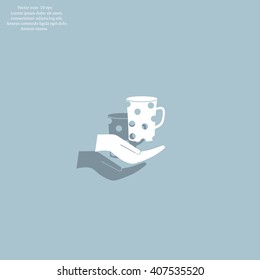 Vector icon hand hold coffee cup