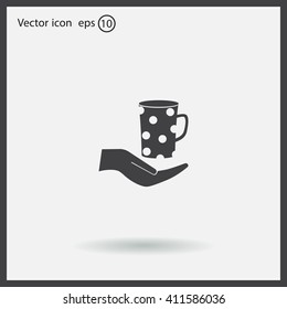 Vector icon hand hold coffee cup