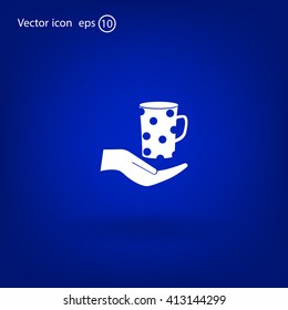 Vector icon hand hold coffee cup