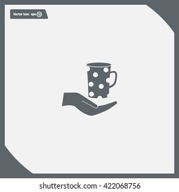 Vector icon hand hold coffee cup