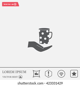 Vector icon hand hold coffee cup