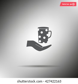 Vector icon hand hold coffee cup