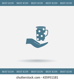 Vector icon hand hold coffee cup