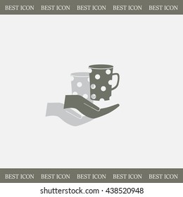 Vector icon hand hold coffee cup