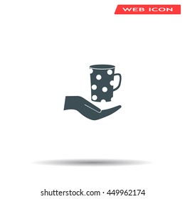 Vector icon hand hold coffee cup