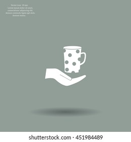 Vector icon hand hold coffee cup