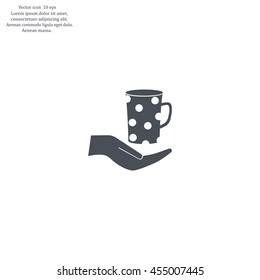 Vector icon hand hold coffee cup