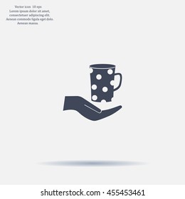 Vector icon hand hold coffee cup
