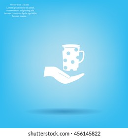 Vector icon hand hold coffee cup