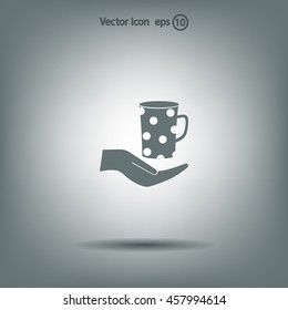 Vector icon hand hold coffee cup