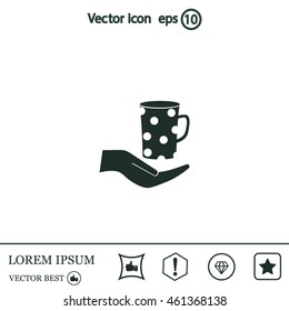 Vector icon hand hold coffee cup