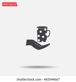 Vector icon hand hold coffee cup