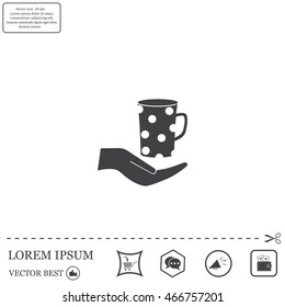 Vector icon hand hold coffee cup