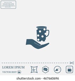 Vector icon hand hold coffee cup