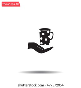 Vector icon hand hold coffee cup