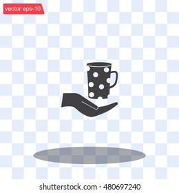 Vector icon hand hold coffee cup