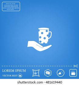 Vector icon hand hold coffee cup