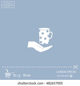Vector icon hand hold coffee cup