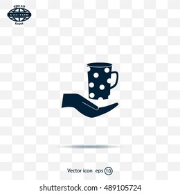 Vector icon hand hold coffee cup