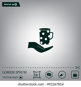 Vector icon hand hold coffee cup