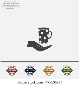 Vector icon hand hold coffee cup
