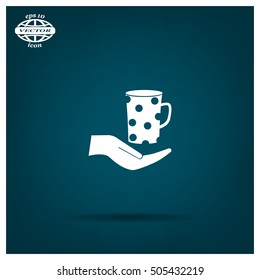 Vector icon hand hold coffee cup