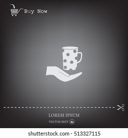 Vector icon hand hold coffee cup