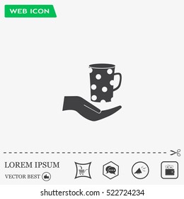 Vector icon hand hold coffee cup
