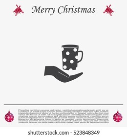 Vector icon hand hold coffee cup