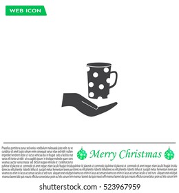 Vector icon hand hold coffee cup