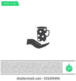 Vector icon hand hold coffee cup