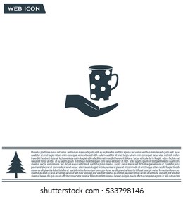 Vector icon hand hold coffee cup