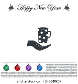 Vector icon hand hold coffee cup