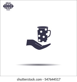 Vector icon hand hold coffee cup