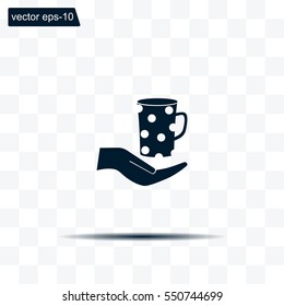 Vector icon hand hold coffee cup