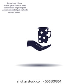 Vector icon hand hold coffee cup