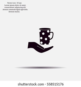 Vector icon hand hold coffee cup