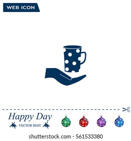Vector icon hand hold coffee cup