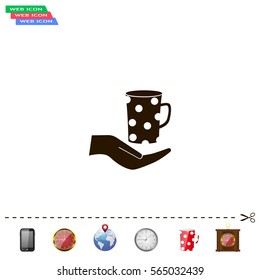 Vector icon hand hold coffee cup