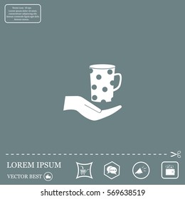 Vector icon hand hold coffee cup