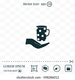 Vector icon hand hold coffee cup