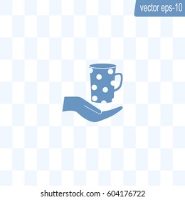 Vector icon hand hold coffee cup