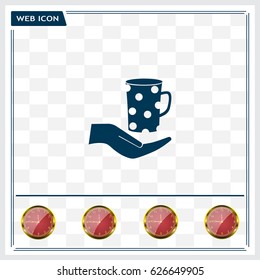 Vector icon hand hold coffee cup