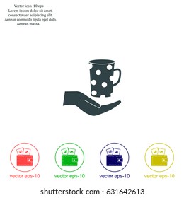 Vector icon hand hold coffee cup